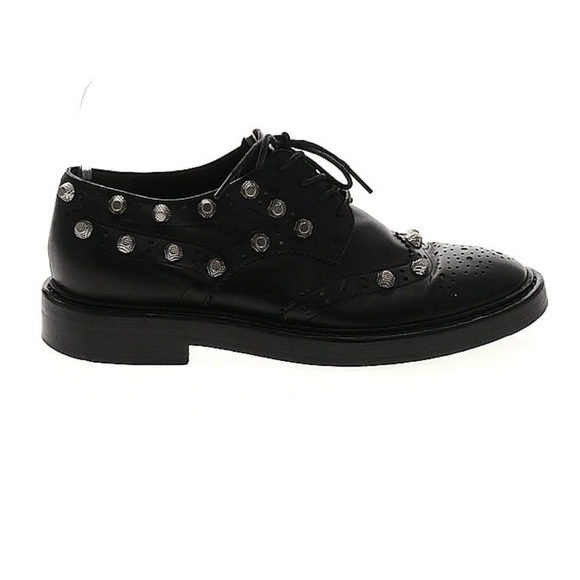 BALENCIAGA Leather Studded Accents Oxfords - Picture 1 of 11